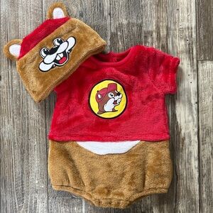 BUCEE'S Baby Beaver Costume set warmers and hat novelty, Size 6Months